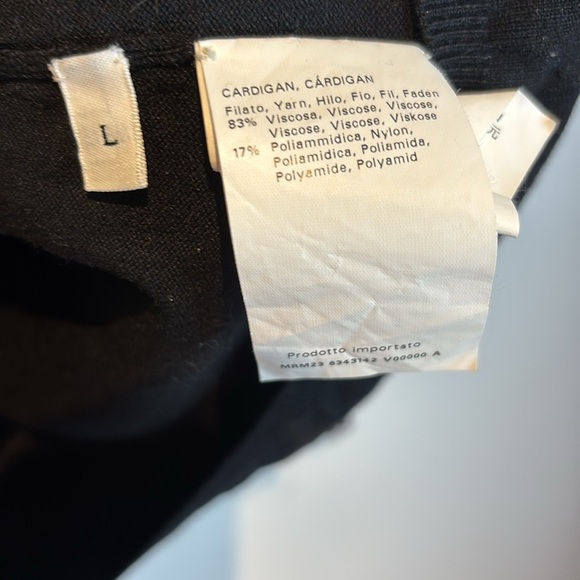 Marina Rinaldi black beaded heart cardigan sweater size large - Picture 9 of 11